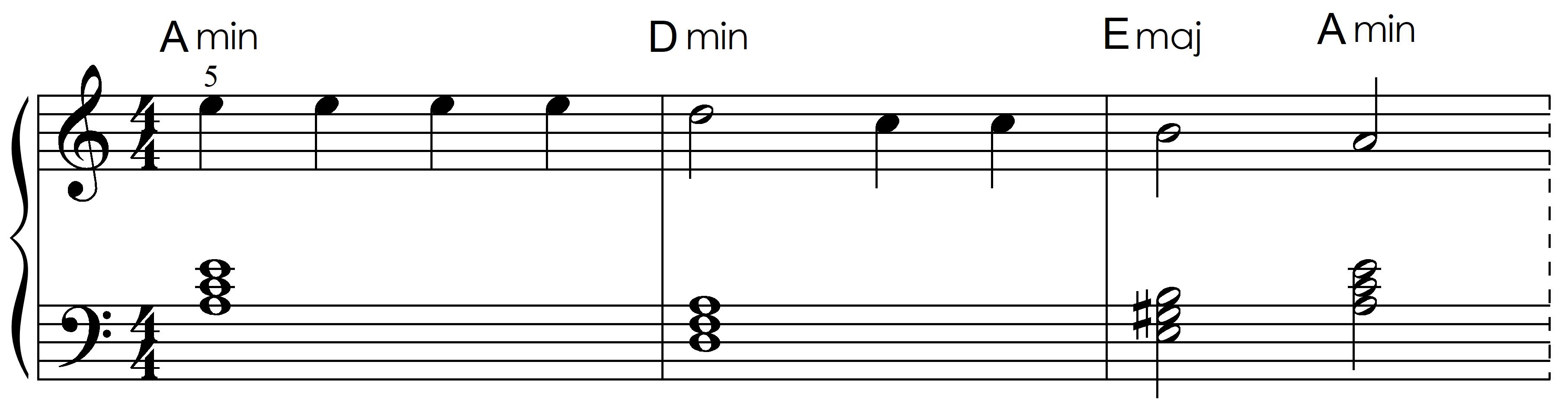 harmonized with triads