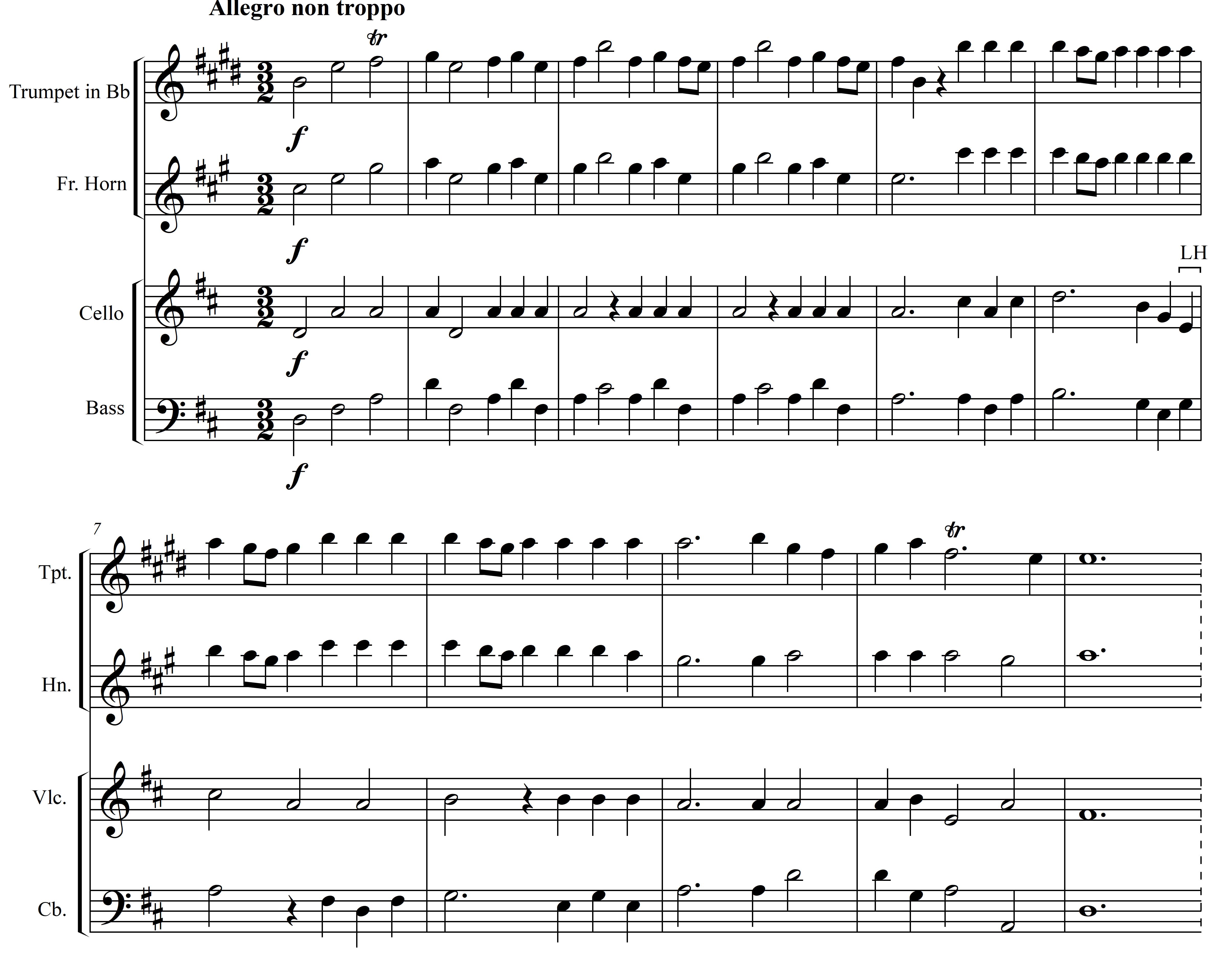 Sample of music score of Hornpipe